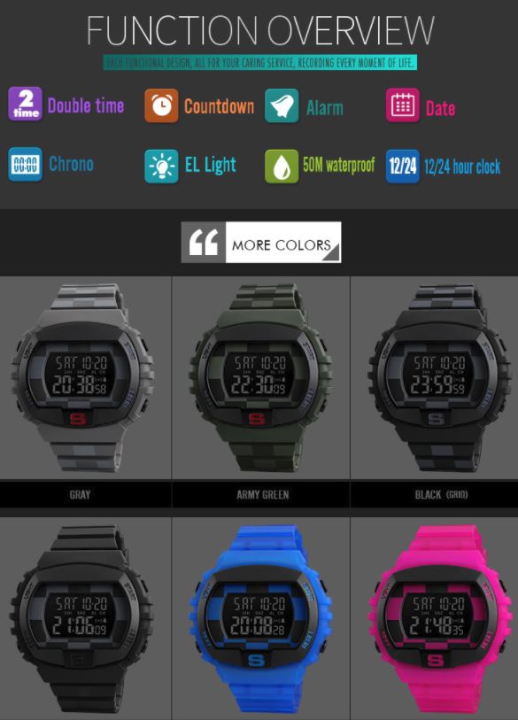 SKMEI Jam Tangan Digital Sporty Pria - 1304 1